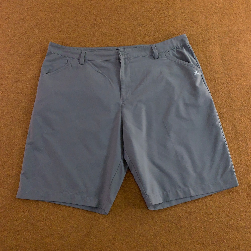 Adidas Mens 40 Gray Flat Front 10" Inseam Performance Golf Shorts